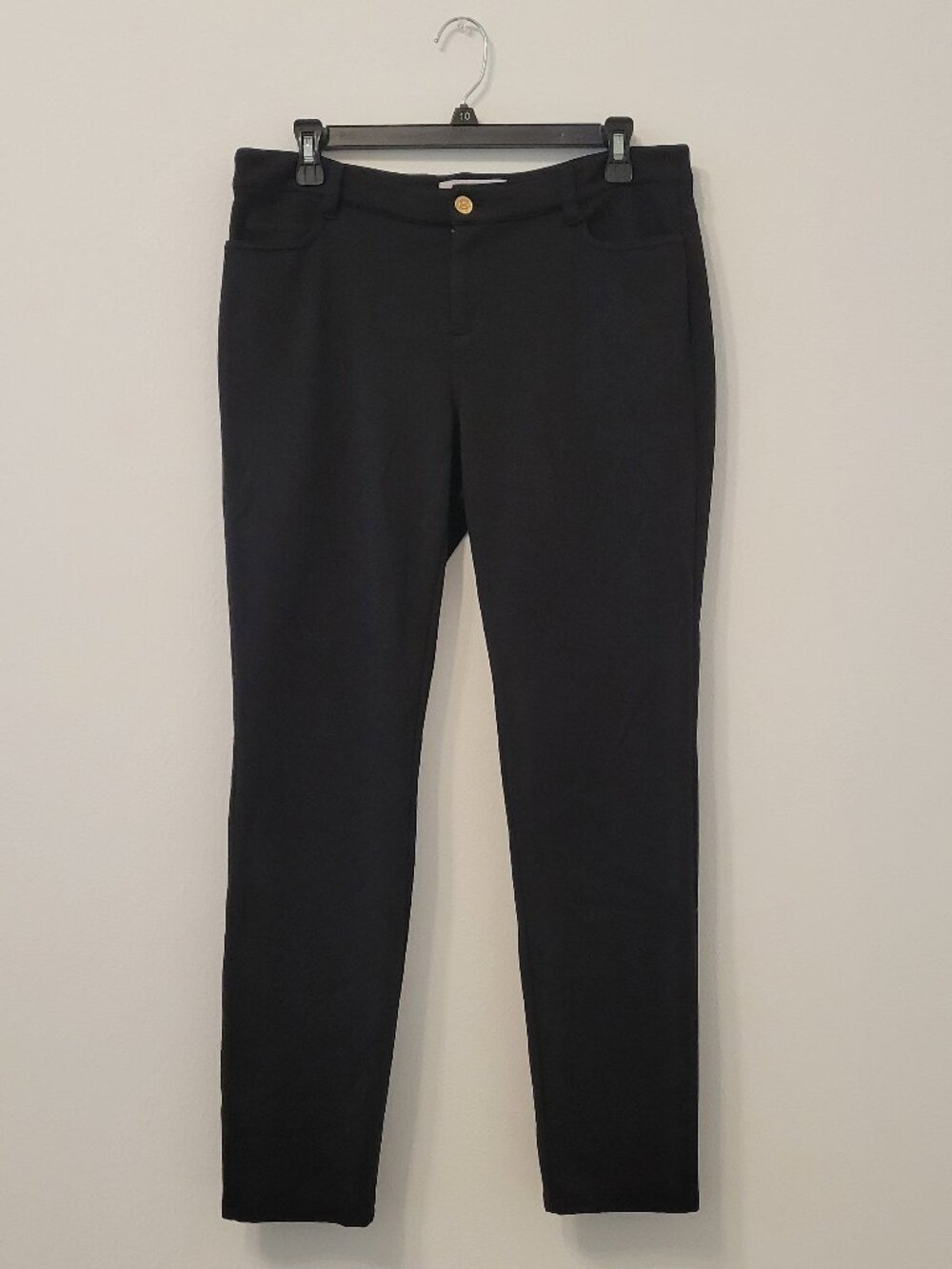 MICHAEL Michael Kors Black Slim-Fit Ankle Cut Mid-Rise Ponte Pants ~ Size 10